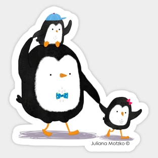 Dad Penguin and his kids Sticker